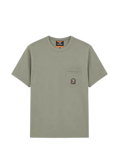 Parajumpers Neel Logo-patch Pocket T-shirt In Green