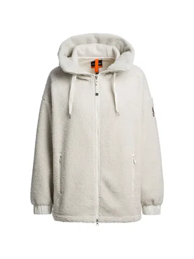 Parajumpers Noelle Curly-fleece Hoodie In White
