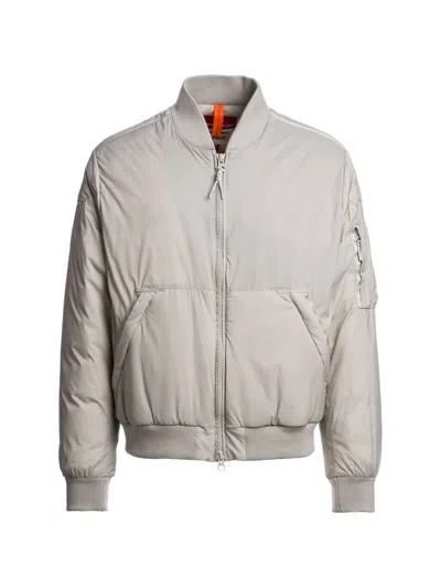 Parajumpers Nordegg Logo-patch Bomber Jacket In Gray