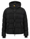 Parajumpers Northon Black Down Jacket With Hood And Logo Patch On The Sleeve In Tech Fabric Man