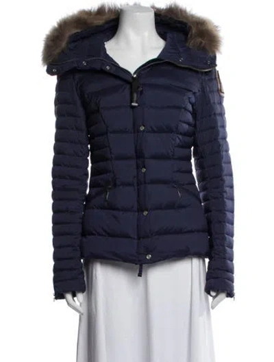 Pre-owned Parajumpers Nylon Down Coat In Blue