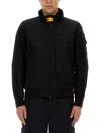 Parajumpers Men's Cotton Blend Ripstop Texture Logo Patch Jacket In Black