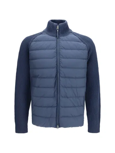 Parajumpers Olmo Quilted Rib-knit Jacket In Blue