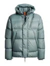 Parajumpers Hooded Down Jacket Cloud Quilted Pattern In Blue