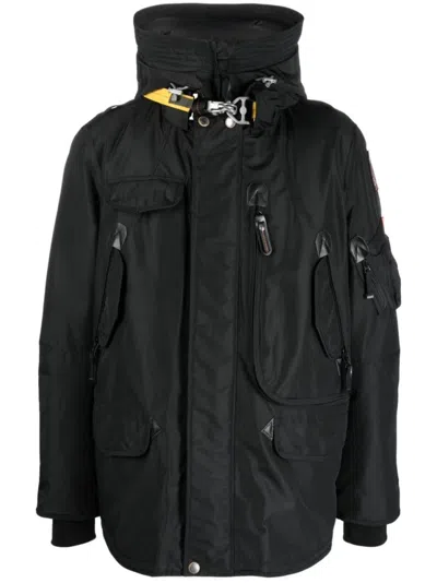 PARAJUMPERS OVERSIZED BLACK JACKET WITH ZIPPERED POCKETS