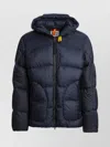 Parajumpers Padded Hooded Down Jacket With Zip Pockets In Blue
