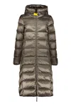 Parajumpers Padded Long Jacket With Hood In Gray