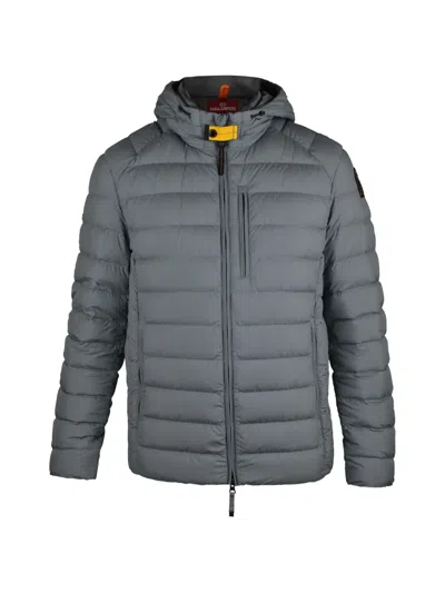 Parajumpers Padded Zip-up Hooded Jacket In Gray