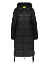 Parajumpers Long Black Puffer Jacket With Adjustable Hood In Black