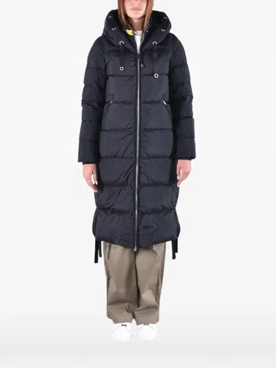 Parajumpers Panda Quilted Hooded Oversized Coat In Blue