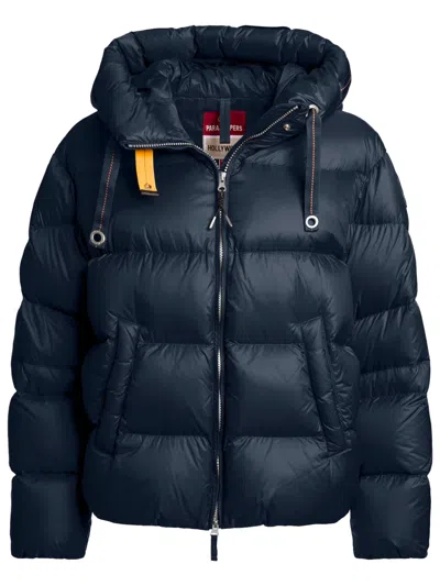 Parajumpers Parachute-style Duck Down Puffer Coat With Detachable Hood Tape In Blue