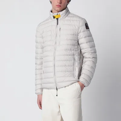 Parajumpers Pelican-colored Ugo Short Quilted Down Jacket In White