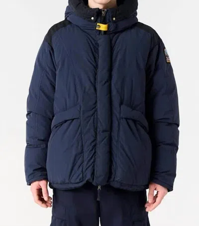 Parajumpers Percival Hooded Down Jacket In Blue Navy