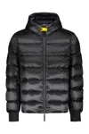 Parajumpers Pharrell Hooded Bomber-style Down Jacket In Black