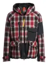 Parajumpers Plaid-panel Hooded Jacket In Purple