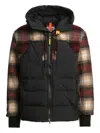 Parajumpers Plaid-panel Quilted Jacket In Blue