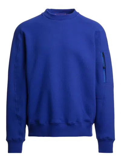 Parajumpers Pocket-detail Crew-neck Sweatshirt In Blue