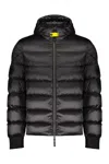 Parajumpers Pharrell Hooded Bomber-style Down Jacket In Black