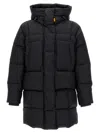 Parajumpers Puffy Quilted Black Nylon Down Jacket With Adjustable Hood And Functional Pockets In Black