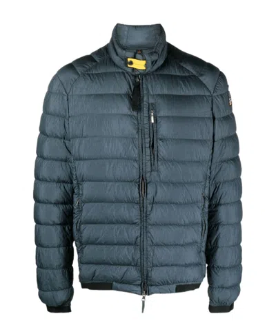 Parajumpers Down Jacket With Adjustable Bottom And Iconic Tape In Blue
