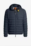 Parajumpers Quilted Down Jacket With Hood And Signature Details In Blue