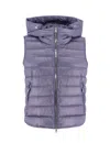 Parajumpers Quilted Down Jacket With Two-way Zip Closure In Purple