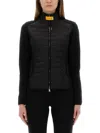 Parajumpers Quilted Front Jacket With High Collar In Black