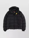 Parajumpers Northon Black Down Jacket With Hood And Logo Patch On The Sleeve In Tech Fabric Man In Black