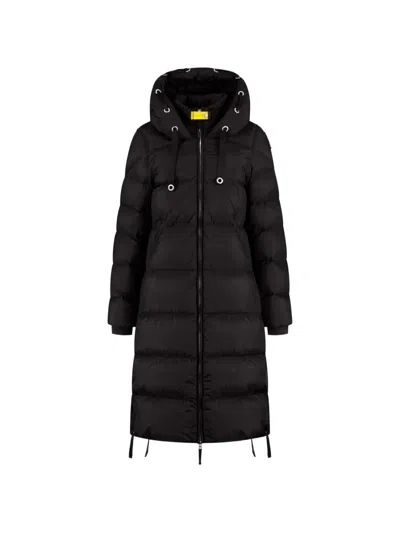 Parajumpers Quilted Hooded Coat In Black