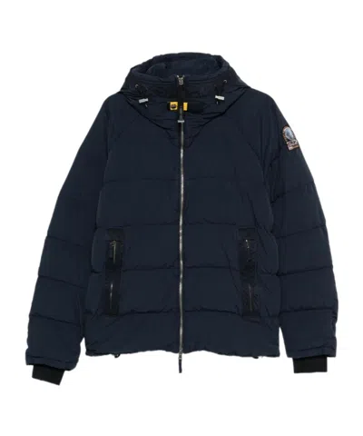 Parajumpers Quilted Hooded Cotton Coat In Black