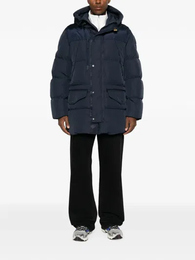 Parajumpers Quilted Hooded Jacket In Blue