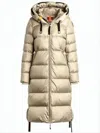 Parajumpers Quilted Long Padded Coat With Hood And Adjustable Drawstrings In Animal Print