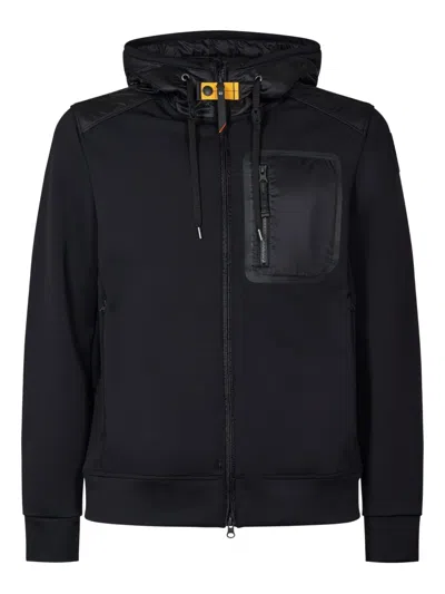 Parajumpers Quilted-panel Hooded Jacket In Black
