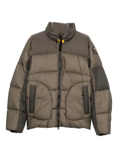 Parajumpers Quilted Panelled Down Jacket In Brown