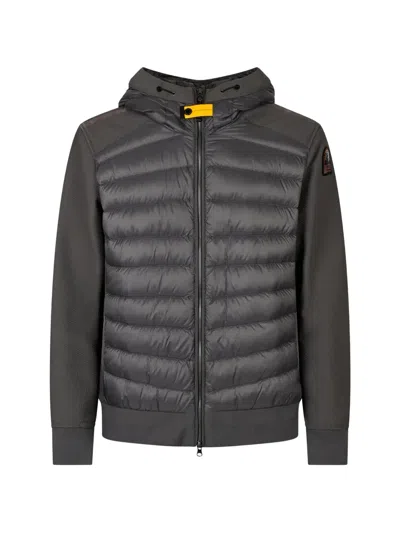 Parajumpers Quilted Panelled Hooded Jacket In Black