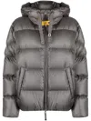 Parajumpers Quilted Puffer Jacket With Adjustable Hood In Gray