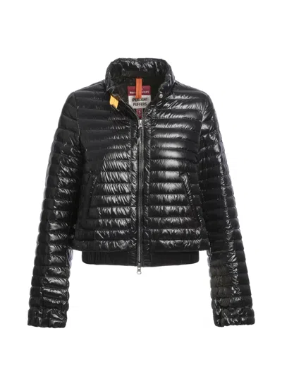 Parajumpers Quilted Zip-up Jacket In Black