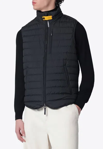 Parajumpers Quilted Zip-up Vest In Black