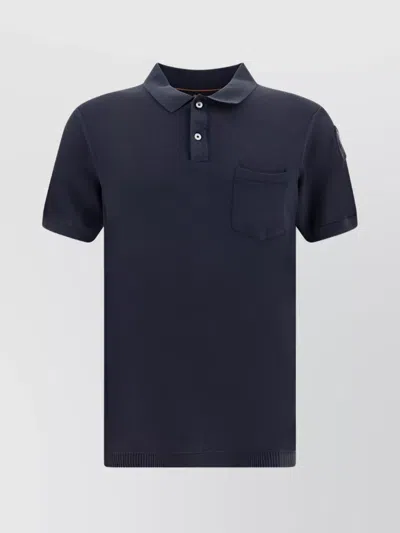 PARAJUMPERS RAF COTTON POLO SHIRT WITH RIBBED COLLAR