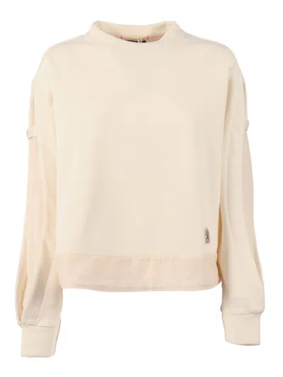 Parajumpers Reona Cropped Crew Neck Sweatshirt In Neutral