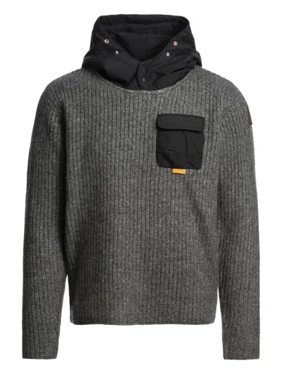 Parajumpers Ribbed-knit Hoodie In Black