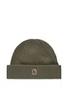Parajumpers Ribbed Beanie Hat Olive Grey In Green