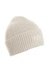 Parajumpers Ribbed Logo Beanie In White