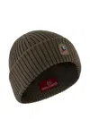 Parajumpers Ribbed Logo-patch Beanie In Green