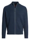 Parajumpers Ribbed Zip-up Cardigan In Blue