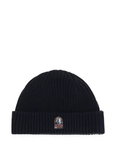 Parajumpers Ribbed-knit Logo-patch Beanie Hat In Blue