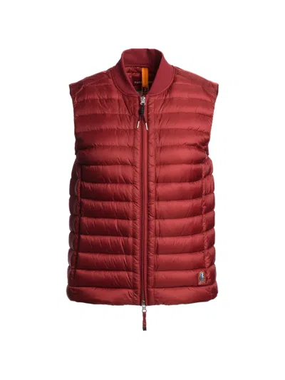 Parajumpers Rosanna Zip-up Quilted Gilet In Red