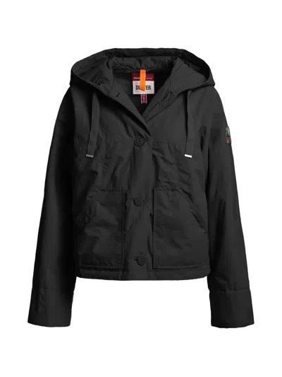 Parajumpers Rosemary Hooded Button-down Jacket In Animal Print