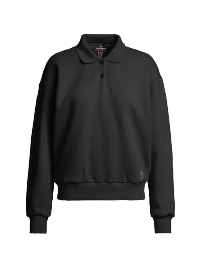 Parajumpers Saranda Long-sleeve Polo-collar Sweater In Black