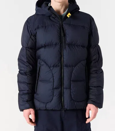 Parajumpers Sento Hooded Down Jacket In Blue Navy